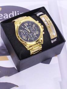 1 Stück/Set Neuankömmling Bestseller Drei-Augen Quarz Uhr, lässige Büro Geschäfts Armbanduhr geeignet für tägliches Outfit, Geburtstag, Frauen Geschenk, Jahrestag, Singles Day, Halloween, ohne Geschenkbox