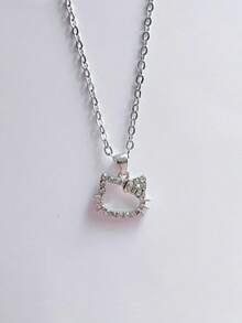 Sanrio Hello Kitty 锌合金项链 - 可爱卡通吊坠，时尚颈链，生日和情人节的理想礼物，创意配饰，白色，时尚首饰 | 有趣的设计 | 耐用的锌合金材质，Hello Kitty 首饰，适合青少年 - 款式6 - 查看 3