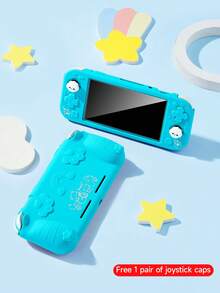 1个游戏机保护壳，防摔、防尘、防刮，增强握持感，符合人体工程学设计，适用于Lite机型，可爱的彩虹和爪印图案，包含2个摇杆帽 - 彩色 - 查看 13