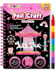 1 套儿童扁平铝箔艺术工艺绘画笔记本、旅行用品、儿童礼物 - 彩色 - 查看 19