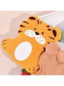 1 pezzo Borsa dell'acqua calda universale in peluche a forma di tigre, adatta sia per uomini che per donne, capacità di circa 500ml (il rivestimento interno e la copertura in tessuto sono integrati e non possono essere separati), riutilizzabile, a prova di esplosione, a tenuta stagna, scalda mani, adatta per l'uso all'aperto in inverno, campeggio, viaggi, casa, ufficio, scuola, dormitorio - Multicolore - Visualizzare 4