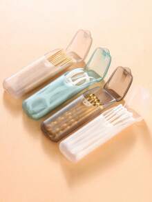 2pcs Interdental Floss Box, Small Item Storage Box, Travel Storage Box, Portable Medicine Box, Small Item Storage Tube, Very Suitable For Going Out And Commuting - Multicolor - View 3