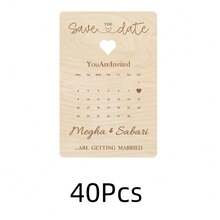 Custom-Designed Wooden Wedding Invitations With Text, Wedding Keepsakes, Wedding Invitation Cards, Wooden Date Storage Boxes, Wedding Supplies Engraved Date Calendars, Suitable For Beach And Engagement Celebrations, Simple And Practical, Perfect For Children's Art Activities. - Multicolor - View 14
