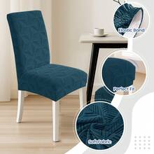 YSTYLE Chair Covers With Backrest 2/4/6 Pieces, Stretch Chair Covers, Living Room Kitchen Chair Covers, Universal Cat Scratch-Resistant Chair Cover, Modern Stain-Resistant Chair Cover - Teal Blue - View 3