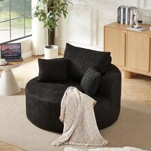 Chenille-Schaumstoff-Einzelsessel, keine Montage erforderlich, flauschiger moderner Schlafsessel für Wohnzimmer, Schlafzimmer, Lounge und Vorführraum