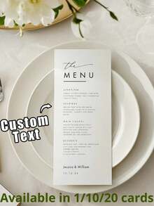 20pcs Custom Elegant Minimal Wedding Menu, Personalized Modern Script Dinner Menu, Editable Reception Menu, Minimalist Wedding Menu Card, Custom Menu Template, Elegant Wedding Supplies, Wedding Reception Menu, Engagement Party Menu, Bridal Shower Menu, Anniversary Dinner Menu, Customizable Menu Design - Multicolor - View 4