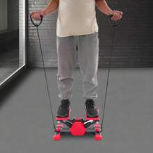 Portable Pedal Exerciser Foot Pedal Exercise Machine With Pull Ropes - red and black - View 1