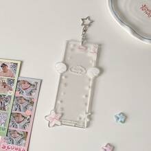 Transparent Angel Wings Acrylic 4-Frame Card Holder, 4-Grid Acrylic Idol Fandom Hanging Accessory - Multicolor - View 12