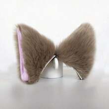 Sheicon Cat Ears Furry Neko Ears Headband Hair Clip Hairband Headwear Anime Cosplay For Halloween Cosplay Party{Inchcolor_nameinch:InchKhakiPinkinch} - KhakiPink - Xem 3