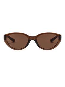 1 Pair Women's Brown Cat Eye PC Frame Vintage Glasses Solid Color Minimalist Stylish Runway Street Style Fashion - Brown - View 3