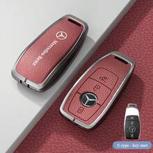 Mercedes Benz Key Fob Cover Genuine Leather With Metal Borders | Anti-Scratch Luxury Car Accessories, Carbon Fiber Keychain - Compatible With A/C/E/S/CLS/GLC/GLE/GLA/GLS Class (2017-2024) Including E200/E400/E63/W213, S550/S560, C260, A200 | Premium Key Protection Case - Multicolor - View 7