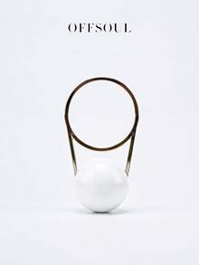 White Bridal Wedding Party Bag With High-End Pearl, Acrylic & Marble Design, Elegant Handbag/Shoulder Bag For Women, Suitable For Party, Banquet, Beach Vacation - 白色 - 查看 8