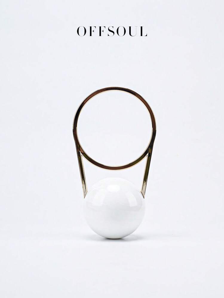 White Bridal Wedding Party Bag With High-End Pearl, Acrylic & Marble Design, Elegant Handbag/Shoulder Bag For Women, Suitable For Party, Banquet, Beach Vacation - 白色 - 查看 8