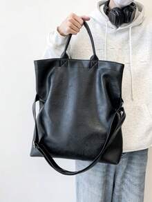 Korean Style Handbag Shoulder Bag Tote Bag, Unisex Design, Large Capacity, Suitable For Commuting