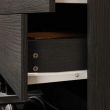 ECACAD Modern Chest Of Drawers, Nightstand Bedside Table With 3 Drawers And Metal Legs For Bedroom Living Room - màu đen - Xem 9