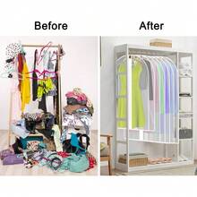 5 pezzi Borse per conservazione di indumenti, Custodie per abiti a cerniera trasparenti e anti-polvere, Custodie per armadi a prova di umidità, Custodie protettive per indumenti trasparenti, Cuciture durevoli, Per uso di abbigliamento, Articoli per la casa ideali