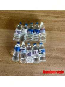 5个/10个/20个 1:12 树脂迷你仿真矿泉水瓶模型 - 娃娃屋微缩礼品玩具 - 装饰配件和摆件（款式随机） - 彩色 - 查看 4