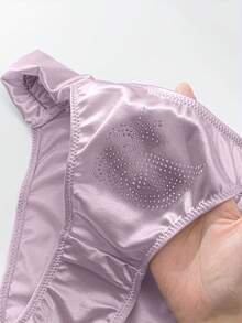 6 Pack Women's Thongs Bikinis Comfortable And Breathable Fashionable Rhinestone Pattern Close-Fitting Solid Color Womens Underwear Soft Fabric Rich Colors Casual Style Suitable For Sports Scenes Work And Daily Wear - 混合色 - 查看 3