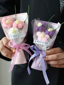 1支迷你人造花，附赠礼品袋，是情人节、母亲节花束和小礼物的理想之选 - 彩色 - 查看 4