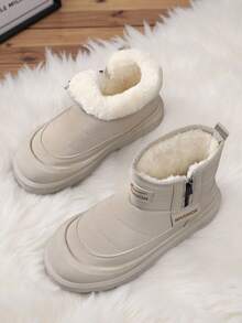 1 Pair WARRIOR Men's Thick Sole Snow Sports Shoes, Lace-Up Soft Bottom Casual Shoes, Low-Top Outdoor Flat Shoes, Snow Boots, Round Toe, Suitable For Students Taking Graduation Photos, Flat Leather Surface Sports Skateboard Shoes