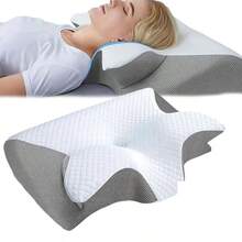 Cervical And Neck Pillow,2 In 1 Removable Ergonomic For Pain Relief,Support For Sleeping,Memory Foam For Side, Back & Stomach Sleepers - Dark Grey - View 1