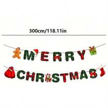 3/2 件圣诞派对拉旗、圣诞快乐横幅和圣诞背景装饰、圣诞氛围装饰、圣诞装饰、家居装饰