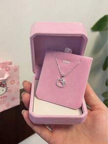 Sanrio Hello Kitty 锌合金项链 - 可爱卡通吊坠，时尚颈链，生日和情人节的理想礼物，创意配饰，白色，时尚首饰 | 有趣的设计 | 耐用的锌合金材质，Hello Kitty 首饰，适合青少年 - 款式6 - 查看 4