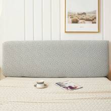 غطاء رأس السرير الجديد المزخرف المقاوم للغبار، غطاء رأس السرير الكامل ذو اللون الأحادي، غطاء رأس السرير الفاخر المطاطي المزخرف، مناسب لحماية وديكور الأثاث - رمادي فاتح - مشاهدة 5