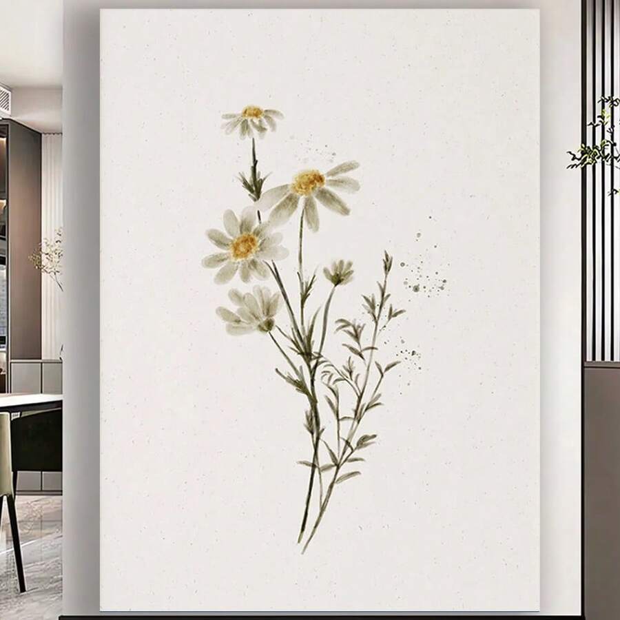 Framed Wildflower Wall Canvas Art, Wildflower Wall Art, Wild Flower Botanical Print, Farmhouse Home Decor Christmas Wall Art - 框架 - 查看 1