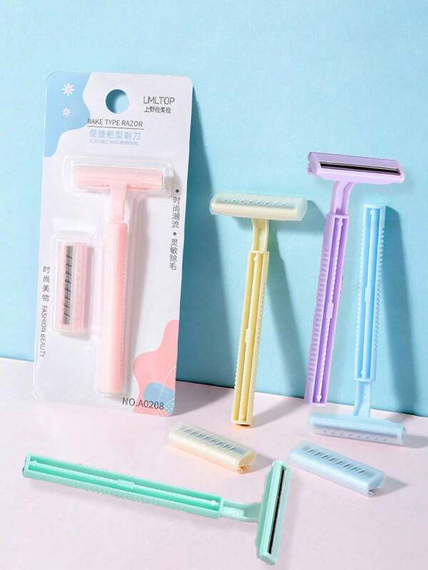 (Random Color) Double Blade Women's Razor, Women's Shaver, Skin Cleaning Shaver, Hair Removal Tool For Underarms, Legs, Depilation