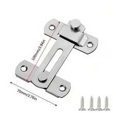 1Pc Stainless Steel Barn Door Lock Set - 180° Flip Sliding Latch For Garage, Bathroom, Pet Doors & Windows, Locks