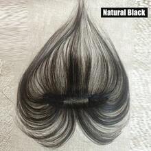 女士真人发夹式刘海和鬓角接发 - 自然造型直发接发，带安全夹，方便佩戴，打造自然发际线和鬓角，增强发际线，打造时尚假发 - 彩色 - 查看 5