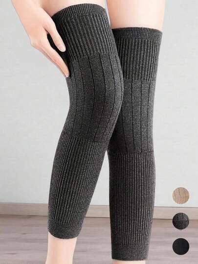 1 Pair Of Autumn-Winter Joint Protection Long-Sleeved Stockings, Suitable For Both Men And Women. Breathable Blend Fabric. Winter Warmth Protection Knee Pads. Thick And Warm Knitted Knee Sleeve Pads, Sleeve Caps, Leg Covers, Stockings. Suitable For Outdoor Activities For Both Women And Men.