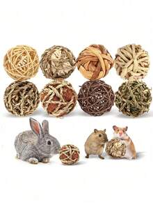 1pc ,Small Animal Chews Toy Natural Apple Wood Block Cage Hanging Molars Treats Snack For Hamsters Rabbits Bunny Bird Parrots Chinchilla Gerbils Squirrels - Brown - View 10