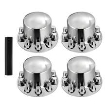 Rear Axle Wheel Covers, Dome Axle Cover For Semi Truck, ABS Electroplate Rust-Resistant Lug Nut Covers, Universal Fit, Installation Tool Included, Complete Axle Cover Combo Kit - 13.94x8.66 inch - 查看 8