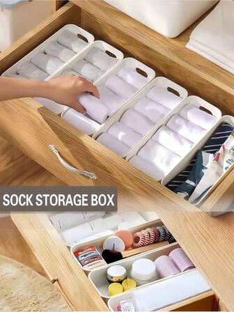 10pcs Drawer Wardrobe Underwear Socks Organizer Household Miscellaneous Storage Basket Storage Box Desktop Storage Box Storage Artifact Furniture Organizer Halloween Christmas Thanksgiving New Year Storage Box, Utility Hooks