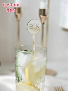 Que khuấy đồ uống cưới cá nhân hóa, Trang trí tiệc cưới, Que khuấy cocktail, Que khuấy cà phê cưới (Vàng), Tình yêu vĩnh cửu - Nhiều màu - Xem 2