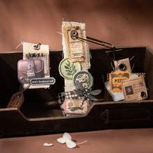 have a good day 1盒100张各种复古风格立体图案贴纸个性垃圾日记美学手机壳DIY拼贴卡片材料手工手账艺术剪贴簿办公和学校用品 - 彩色 - 查看 5