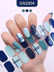 20片春夏免烤全固化凝胶美甲贴纸，斋月新月美甲贴纸，奢华箔纸美甲贴纸，格子美甲贴纸，治愈粉色按压式美甲贴，红色按压式美甲贴，蓝色美甲贴，哥特美甲贴，豹纹美甲贴，黑色美甲贴，奶茶咖啡美甲贴，棕色美甲贴，橙色美甲贴，焦糖奶茶治愈色美甲贴纸套装，易撕易贴，无需UV固化，适合女性和女孩DIY美甲装饰贴纸，自粘式美甲贴纸，沙龙品质 - 彩色 - 查看 6