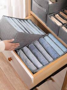 Foldable Thick Fabric Storage Box - Multipurpose Rectangular Storage Box, Suitable For Home, Dorm Or Closet | Durable Under Bed Clothing Storage Solution, Can Store Clothes And Pants, Under Bed Storage Box, Garment Protector, Foldable Clothes Storage Box, Drawer Cover Storage Box, Thick Protective Cover, Closet Storage, Pants Storage - Multicolor - View 6