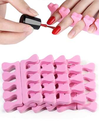 5 Pairs EVA Foam Heart-Shaped Finger Separators, Salon Manicure Pedicure Accessory Tools For Left & Right Hand Fingers And Toes