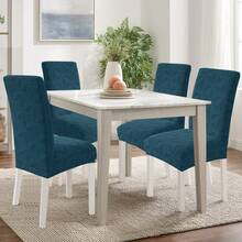 YSTYLE Chair Covers With Backrest 2/4/6 Pieces, Stretch Chair Covers, Living Room Kitchen Chair Covers, Universal Cat Scratch-Resistant Chair Cover, Modern Stain-Resistant Chair Cover - Teal Blue - View 2