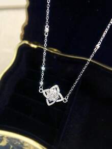 1 pieza Brazalete de plata de ley 925 con 1ct de diamante moissanita de cuatro garras, brazalete de boda, brazalete de compromiso, joyería de lujo para regalos de niñas, mujeres y aniversario - Plateado - Ver 2