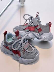 Kids Chunky Sneakers, New Boys/Girls Running Shoes, Casual Footwear For Toddlers, Little Kids, Big Kids - Grey - View 3