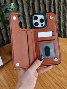 GALLAPLE Wallet - Style Mobile Phone Case Black White Heart Pattern Phone Case Cover Cute Love Design Protective Shockproof Slim Fit Fashion Accessory, Phone Case Comes With A Magnetic Slot Holder, Making It More Convenient To Store ID Cards For IPhone 17Promax 17Air 17Pro 17 16Promax 16 15 14 13 12 Plus Pro S25Ultra 25 24 23 22 Plus Case - 黑色 - 查看 10