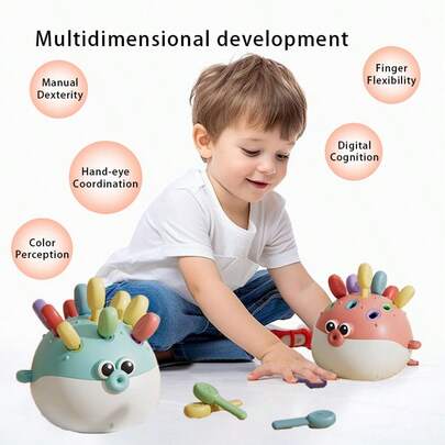 海豚宝宝积木玩具，感官玩具，婴儿拼图玩具，婴儿手眼协调训练玩具，提升宝宝认知能力