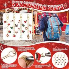 42/62 piezas Kit de fabricación de llaveros de Navidad DIY, Llaveros personalizados DIY para mujeres, Fabricación de joyas artesanales, Incluye colgantes de aleación de zinc al azar, Llaveros, Cadenas de extensión, Anillas y alicates de joyería, Accesorios de joyería DIY creativos, Adecuado para regalos navideños