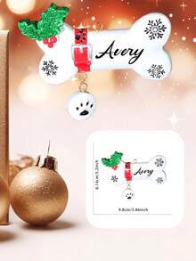 1 pezzo Decorazioni natalizie personalizzate - Decorazioni natalizie personalizzate a forma di osso per cani con nomi, decorazioni per alberi di Natale, decorazioni natalizie, regali di Natale per mamma, papà, animali domestici, amici, regali per donne, amicizia, decorazioni natalizie personalizzate per la famiglia