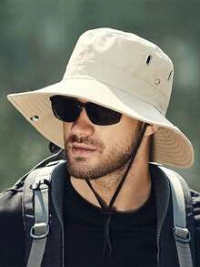 1顶男女通用可折叠宽檐渔夫帽，适合远足、钓鱼、露营等户外活动，牛仔风格防晒帽，可调节帽带，是夏季户外运动的理想之选。 - 彩色 - 查看 12