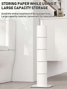 1pc Toilet Paper Holder With Spare Function, Free-Standing Toilet Paper Storage Rack For Bathroom And Toilet Spare Toilet Paper Storage